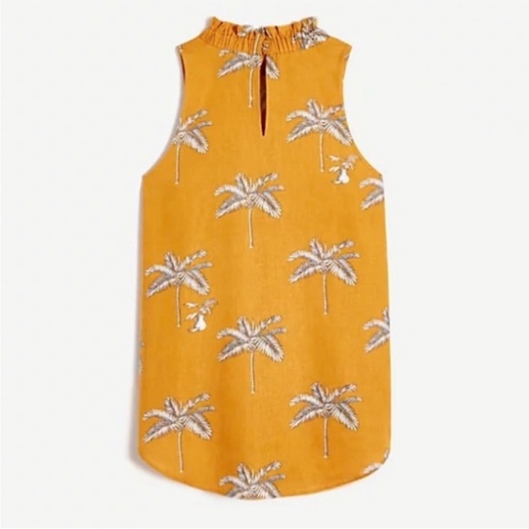 Ann Taylor Ruffle Neck Palm Tree Print Sleeveless Top. - Picture 9 of 9